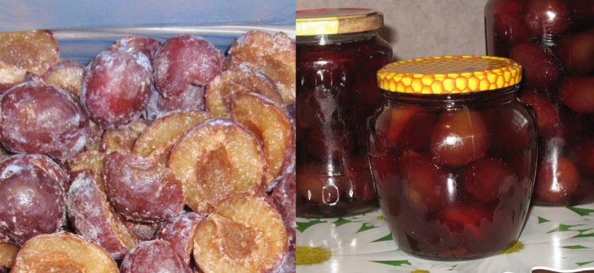 Замороженная и консервированная слива