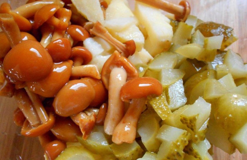 Салат С Опятами Маринованными Рецепт