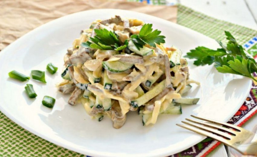 Рецепт Салата С Курицей Грибами Картошкой