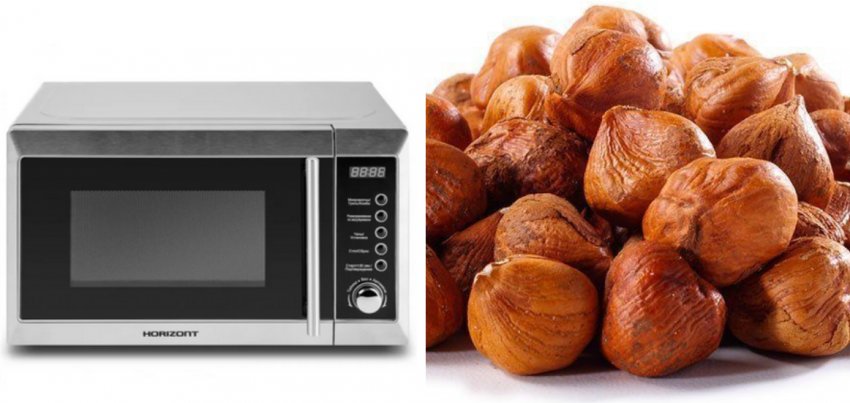 Обсмажування фундука в мікрохвильовці Обсмажування фундука в мікрохвильовці