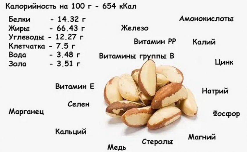 Состав бразильских орехов