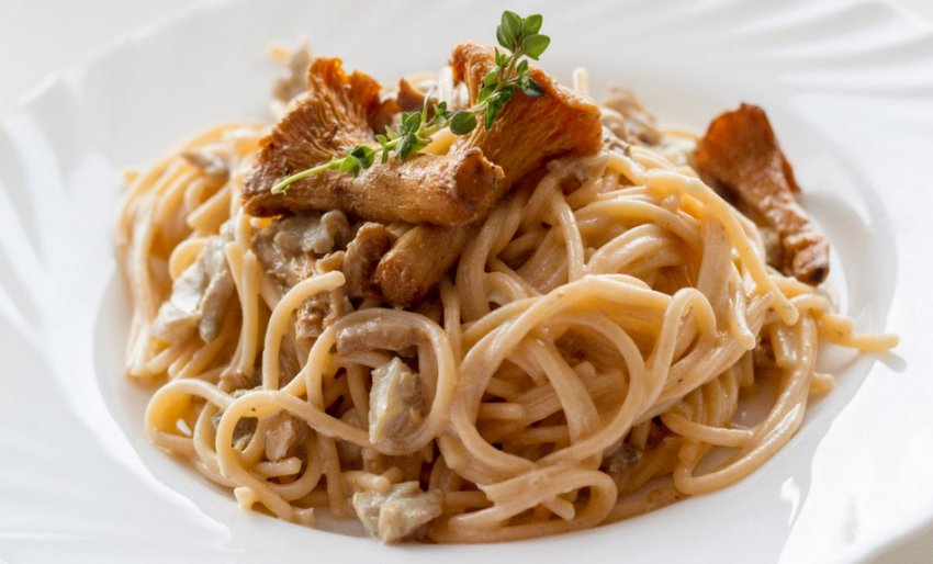 Спагеті з лисичками