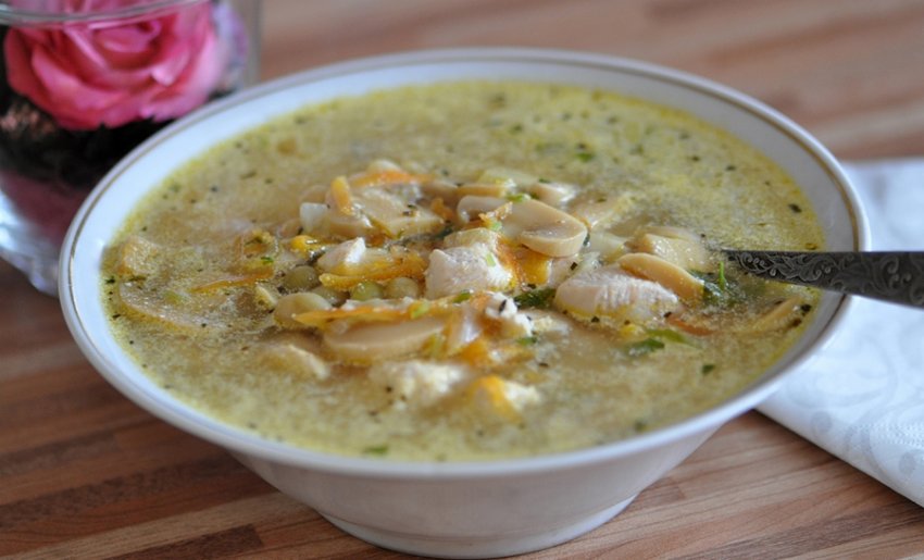 Суп із консервованих печериць