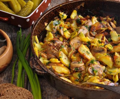 Як посмажити картоплю з печерицями