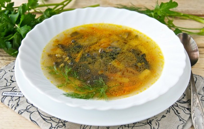 Суп із заморожених печериць Суп із заморожених печериць