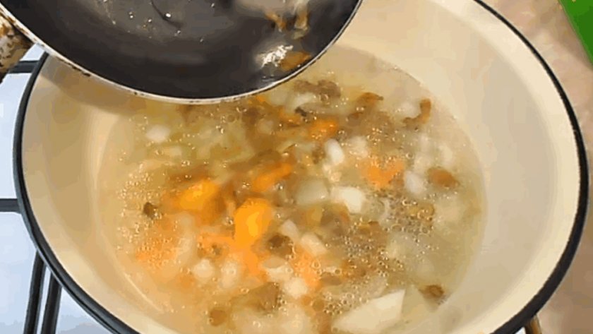 Суп из опят замороженных с лапшой