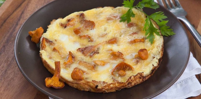 Омлет с лисичками Омлет с лисичками