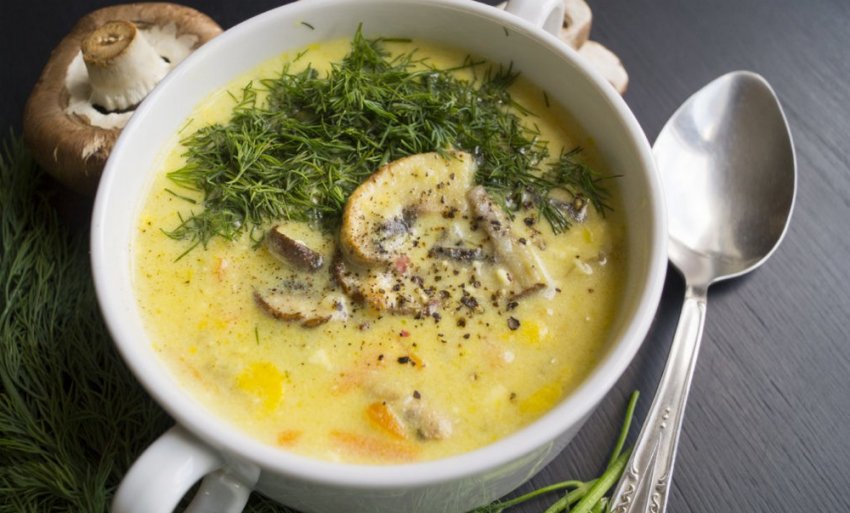 Суп грибний із печериць