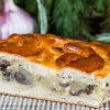 Слоеный пирог с грибами и картошкой