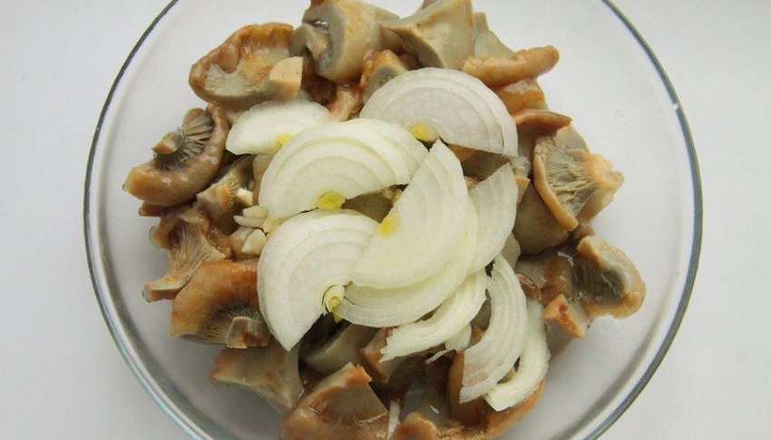 Грузді з цибулею