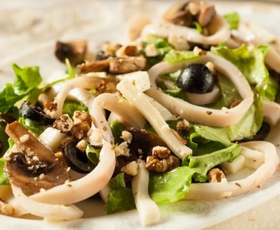 	Рецепт салату з кальмарами та печерицями