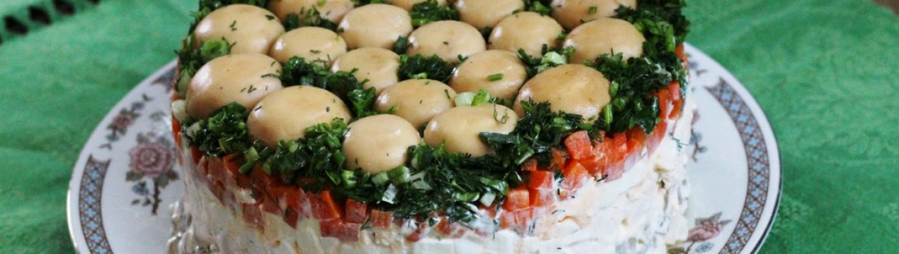 Рецепт смачного салату "Грибна Поляна" з опеньками