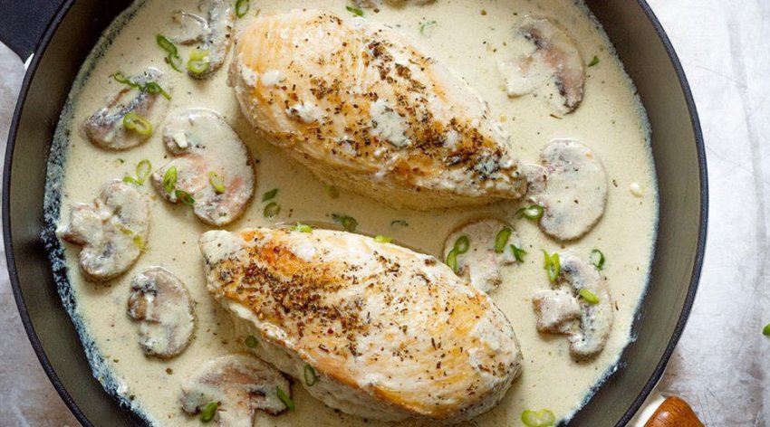 Курка під вершково-грибним соусом Курка під вершково-грибним соусом