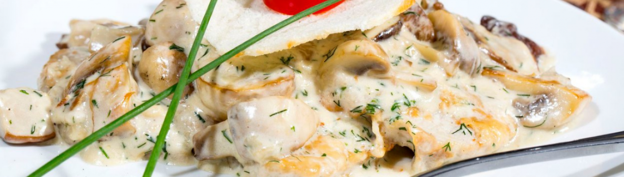 Рецепт приготування смачних печериць у вершках