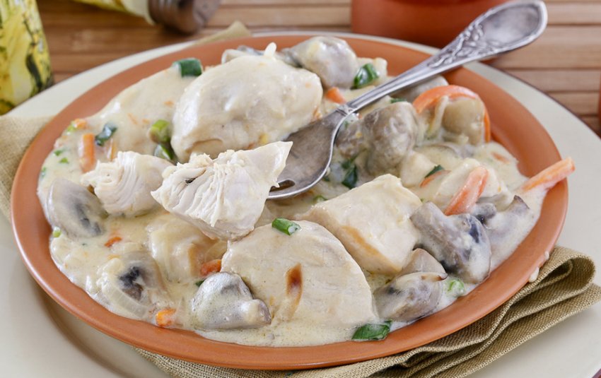 Філе тушковане з печерицями Філе тушковане з печерицями