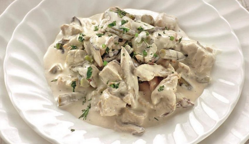 Куряче фрикасе з грибами Куряче фрикасе з грибами