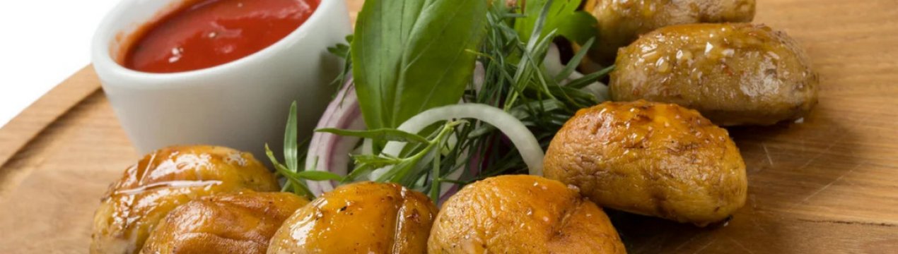 Рецепти печериць на мангалі