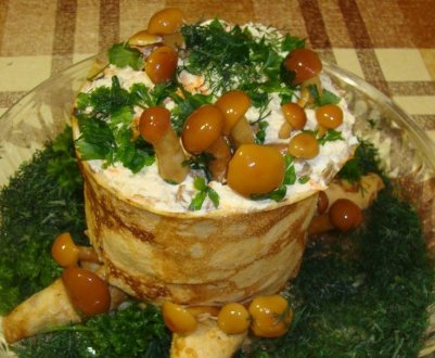 Як готувати салат "Пеньок" з опеньками