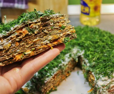 Як готувати печінковий торт із грибами