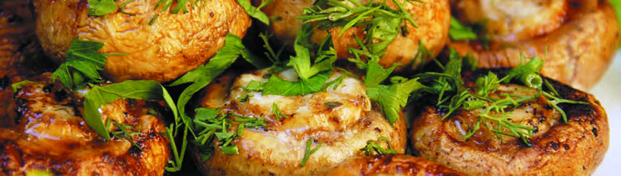 Рецепти приготування печериць із сиром на мангалі