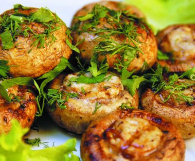 Рецепти приготування печериць із сиром на мангалі