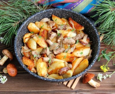 Як смажити маслюки з картоплею
