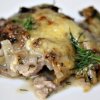 Мясо с грибами и луком в духовке