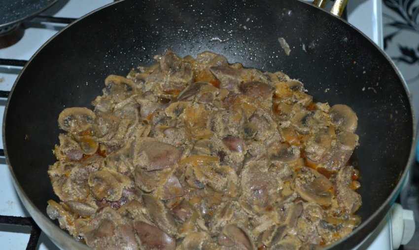 Куриная Печень На Сковороде Фото