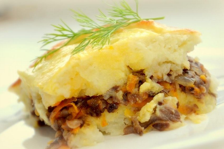Запіканка з печерицями та картоплею