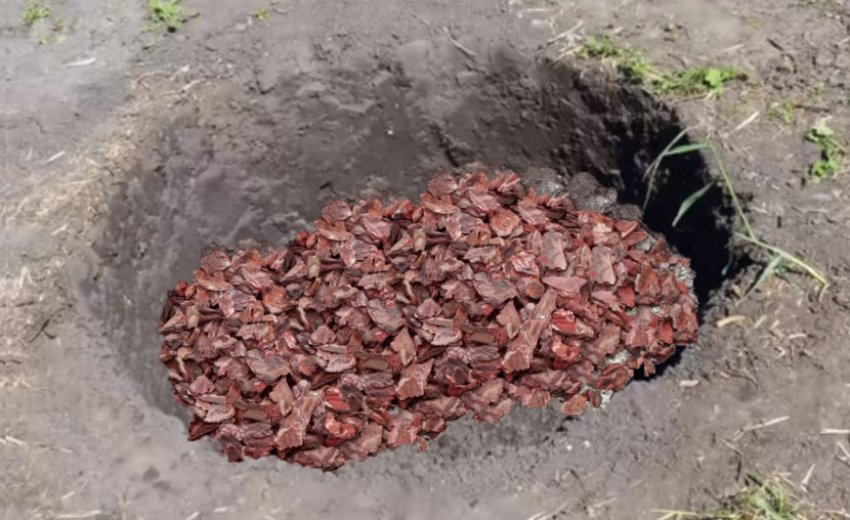 Посадкова яма з дренажем Посадкова яма з дренажем