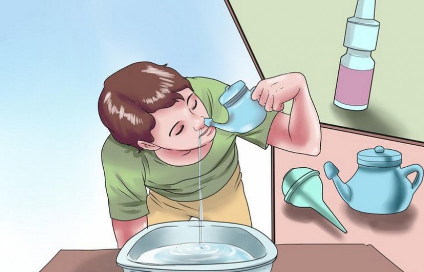 Промивання носа фізіологічним розчином