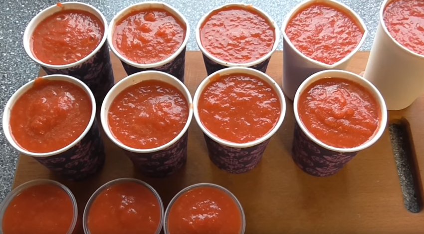 Заморозка томатного пюре