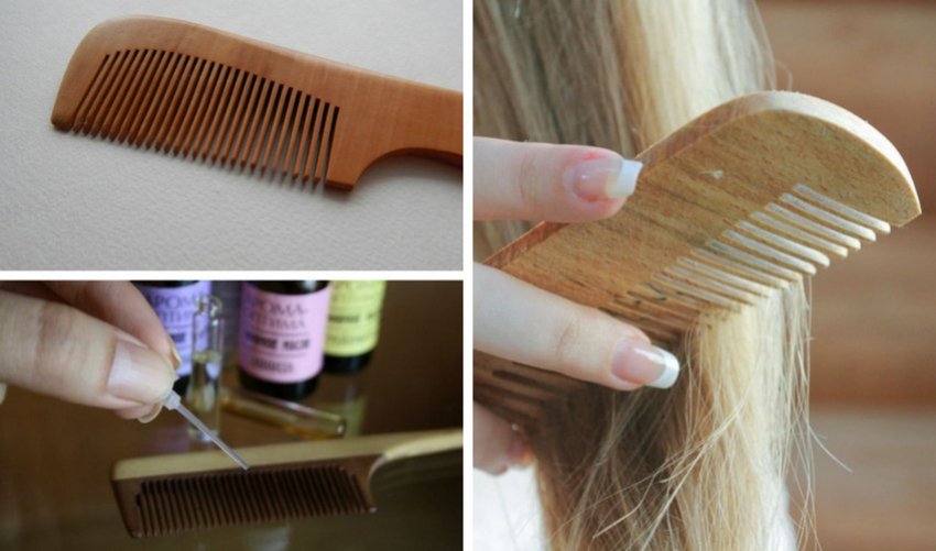 Расчёсывание волос деревянным гребнем