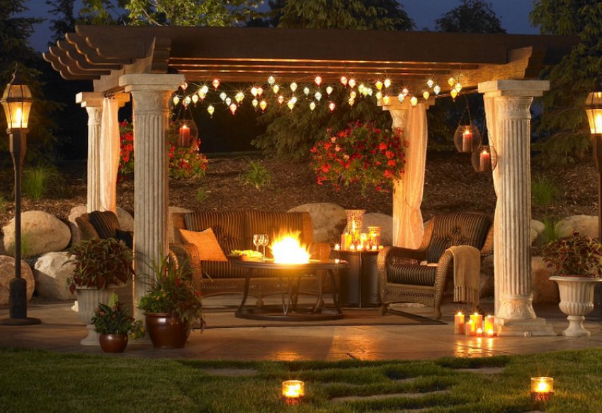 Патіо з ліхтарями