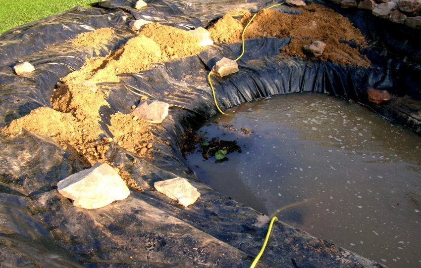 Заливання води в ставок Заливання води в ставок