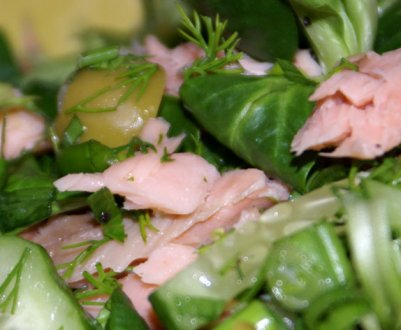 Рецепти приготування салатів із копченої горбуші