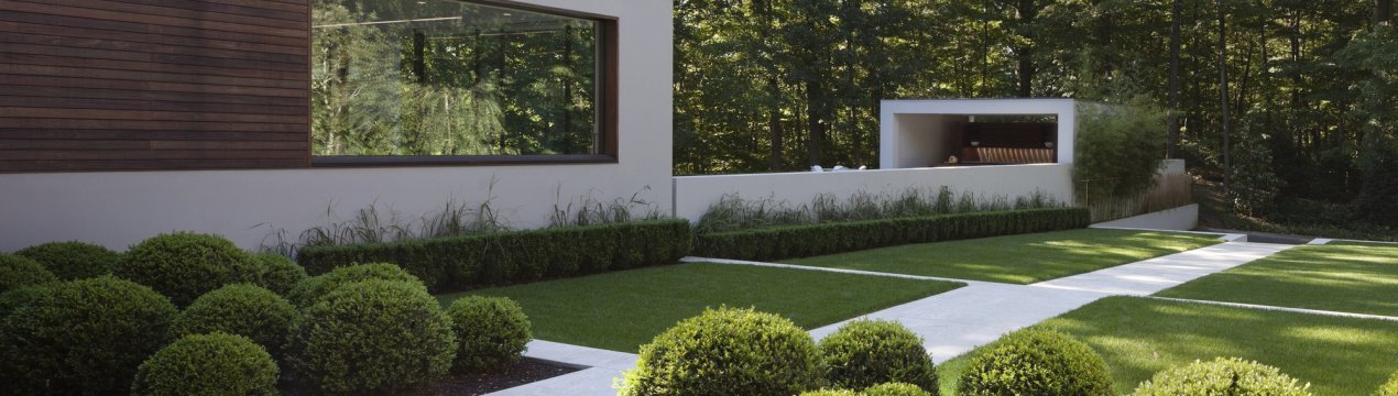 Сучасний ландшафтний дизайн перед будинком