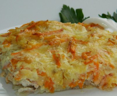 Як запекти горбушу з кабачками