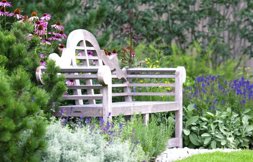 Лавка в ландшафтному дизайні Лавка в ландшафтному дизайні