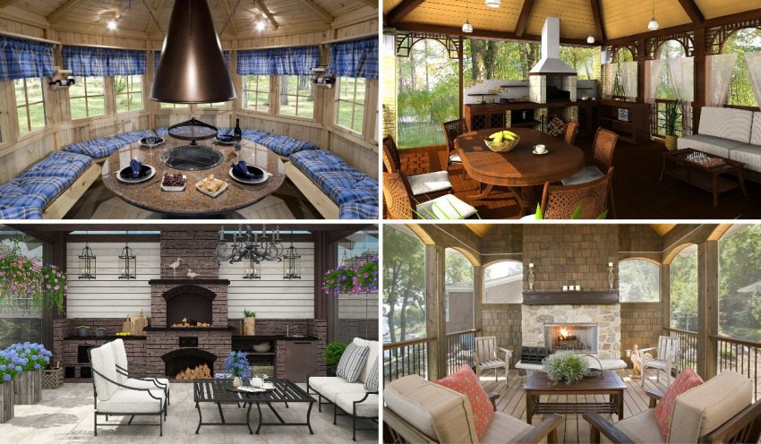 Інтер'єр закритої бесідки Інтер'єр закритої бесідки