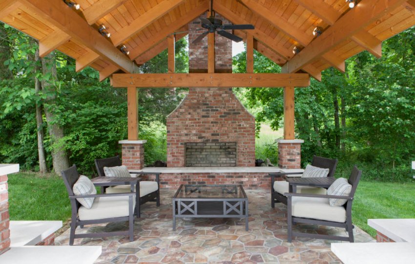 Мангал в альтанці з цегли Мангал в альтанці з цегли