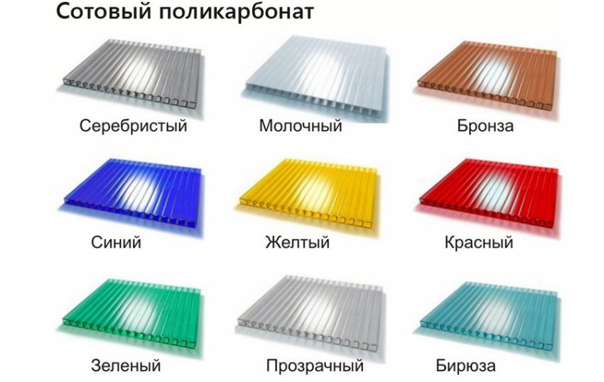 Цветовая палитра сотового поликарбоната