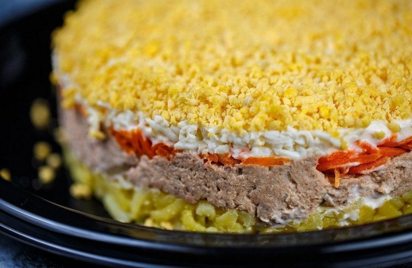 Салат «Мимоза» с горбушей классический пошаговый рецепт с