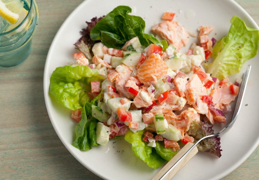 Салат із солоної кети Салат із солоної кети