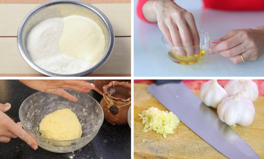 Приготування тіста з борошна та манки Приготування тіста з борошна та манки