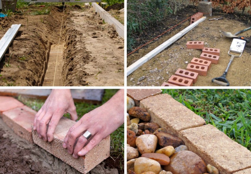 Цегляний бордюр своїми руками Цегляний бордюр своїми руками