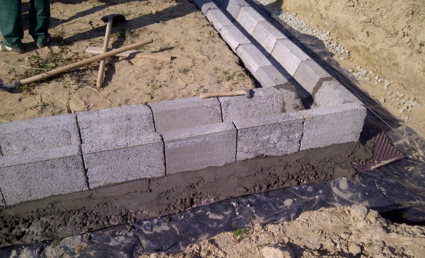 Укладання пінобетонного фундаменту Укладання пінобетонного фундаменту