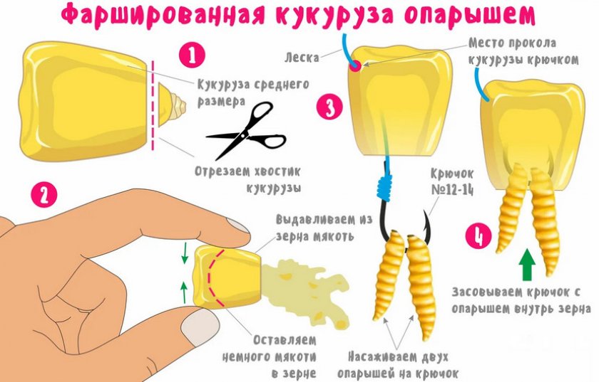 Насадка кукурузы с опарышем Насадка кукурузы с опарышем