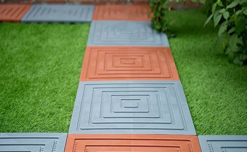 Пластиковая плитка для садовых дорожек на даче: полимерные плиты для .