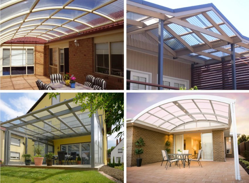 Види дахів з полікарбонату